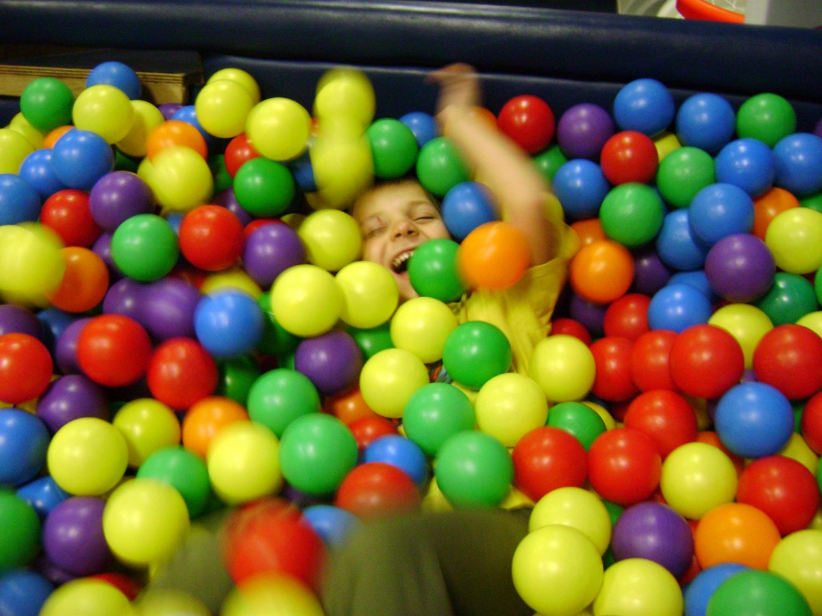 TJ and the ball pit